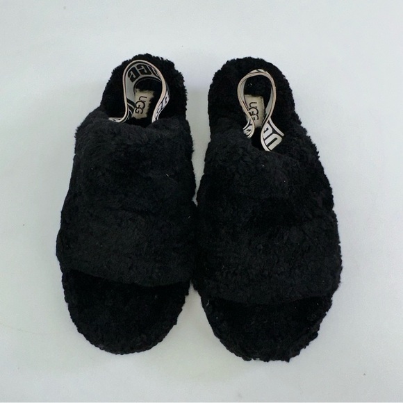 UGG Women's Fluff Yeah 1095119 Black Slide Sandals - Size 6 - Picture 8 of 9